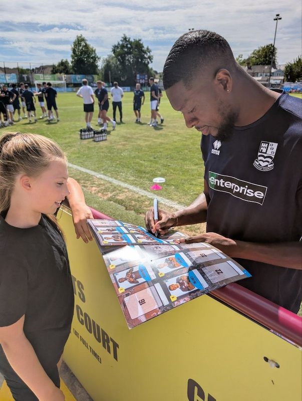 Supporter post about the Farnham Town FC sticker album